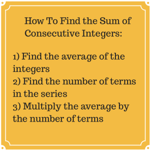 SAT ACT Sum of Consecutive Integers