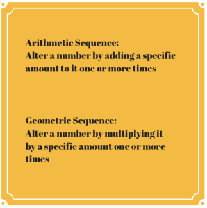 SAT ACT Prep Arithmetic Geometric Sequences